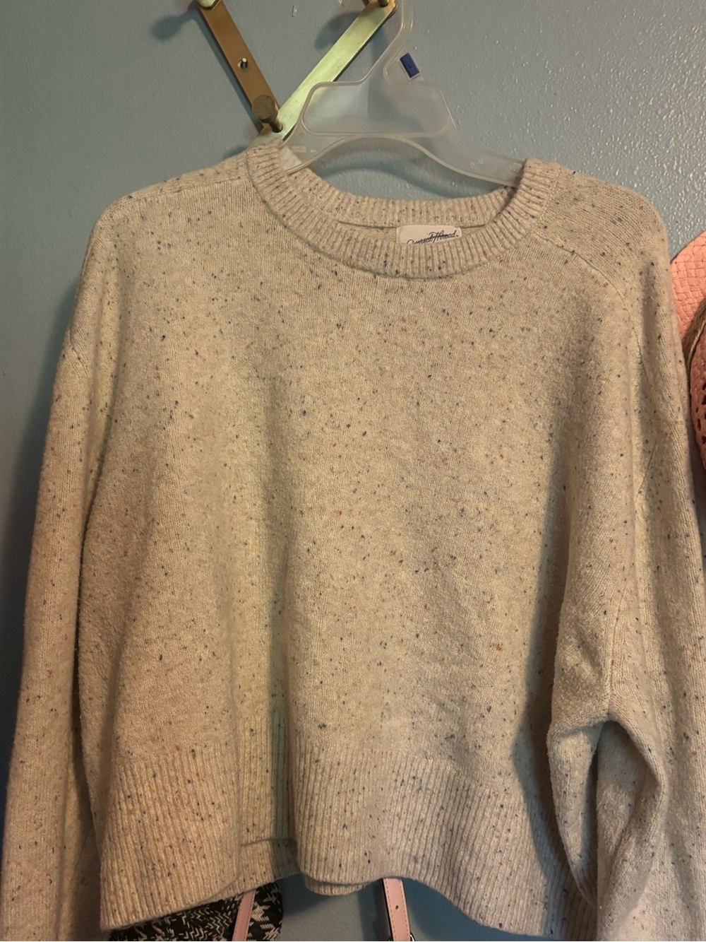 Universal Thread cropped Oatmeal Speckled Crewneck Sweater